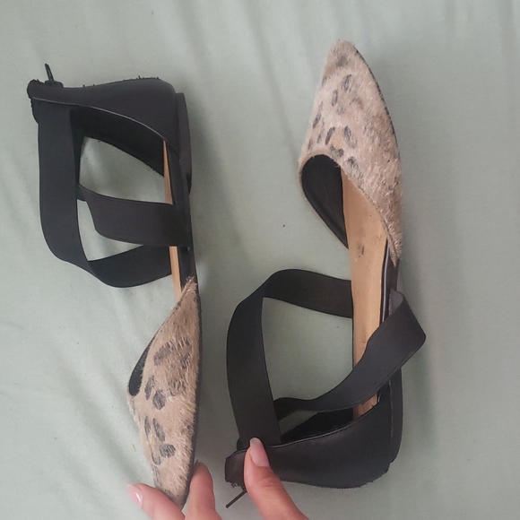 Rampage animal print and black ankle strap flats sz9 - Picture 2 of 2